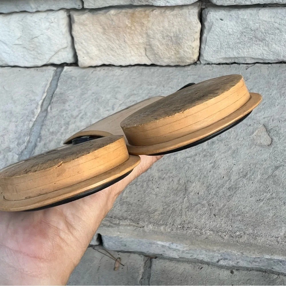 BLACK leather thin strap sandals with rhinestones Sz 38 - Picture 8 of 8